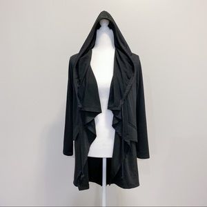 Emilia Black Hooded Draped Cardigan Size XS